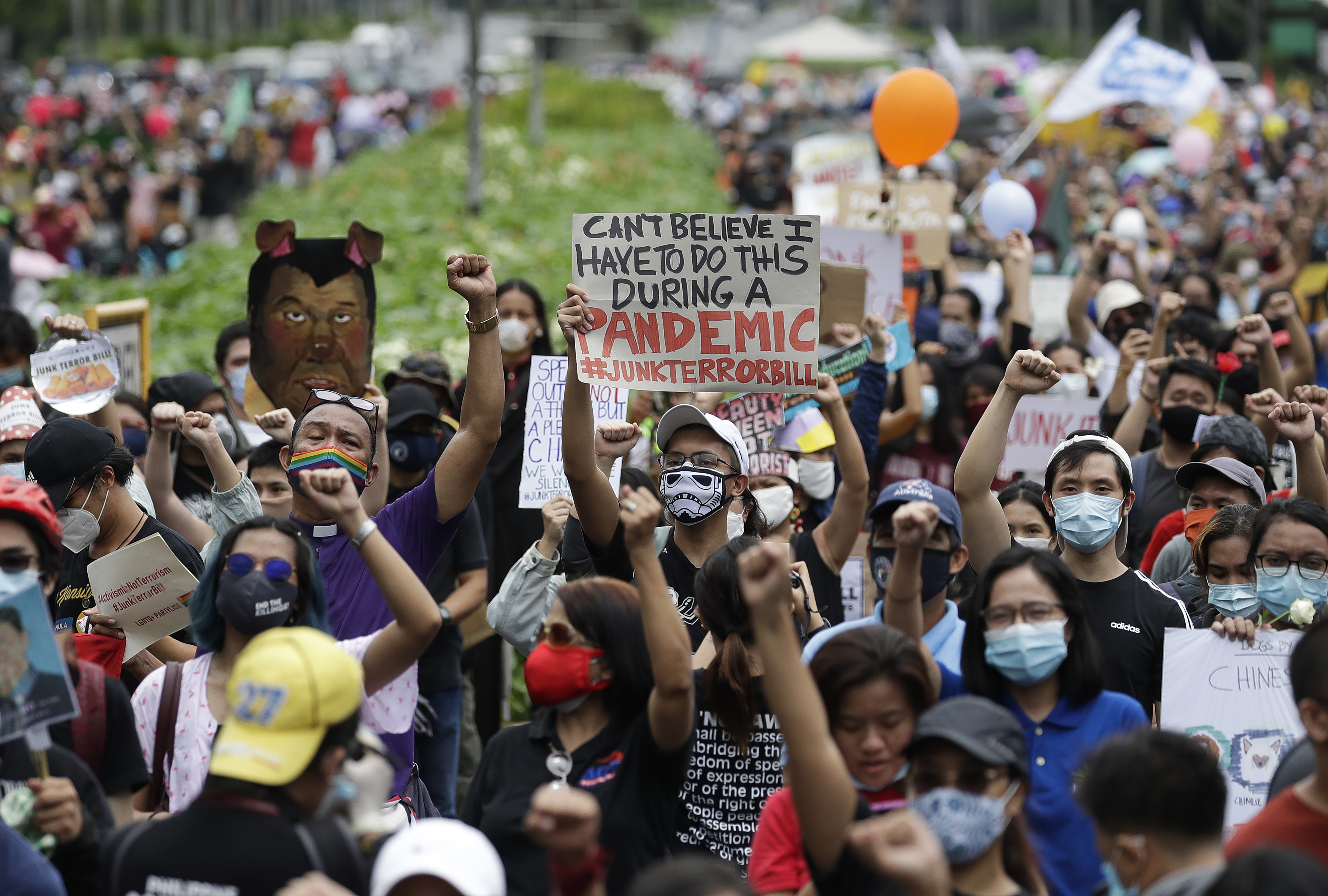 Philippine activists protest anti-terror law despite threats