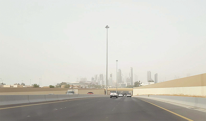 Weather in Kuwait hot with dust in some area