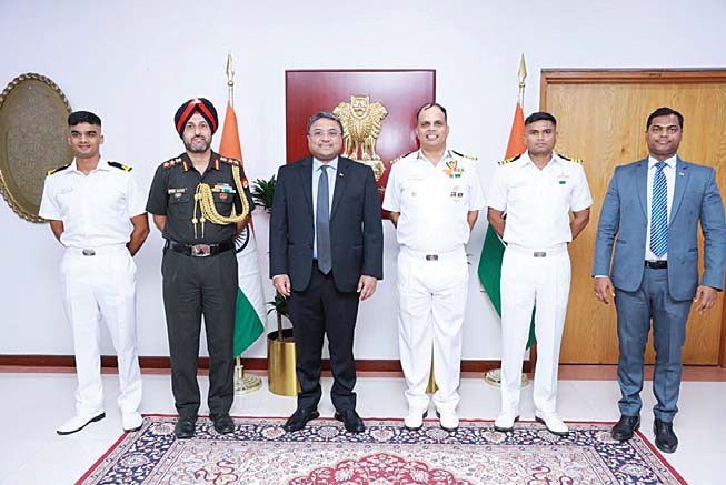 Indian Naval Ship docks at Shuwaikh Port