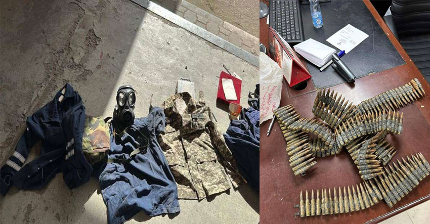 250 machine gun rounds, army uniforms seized from a Syrian