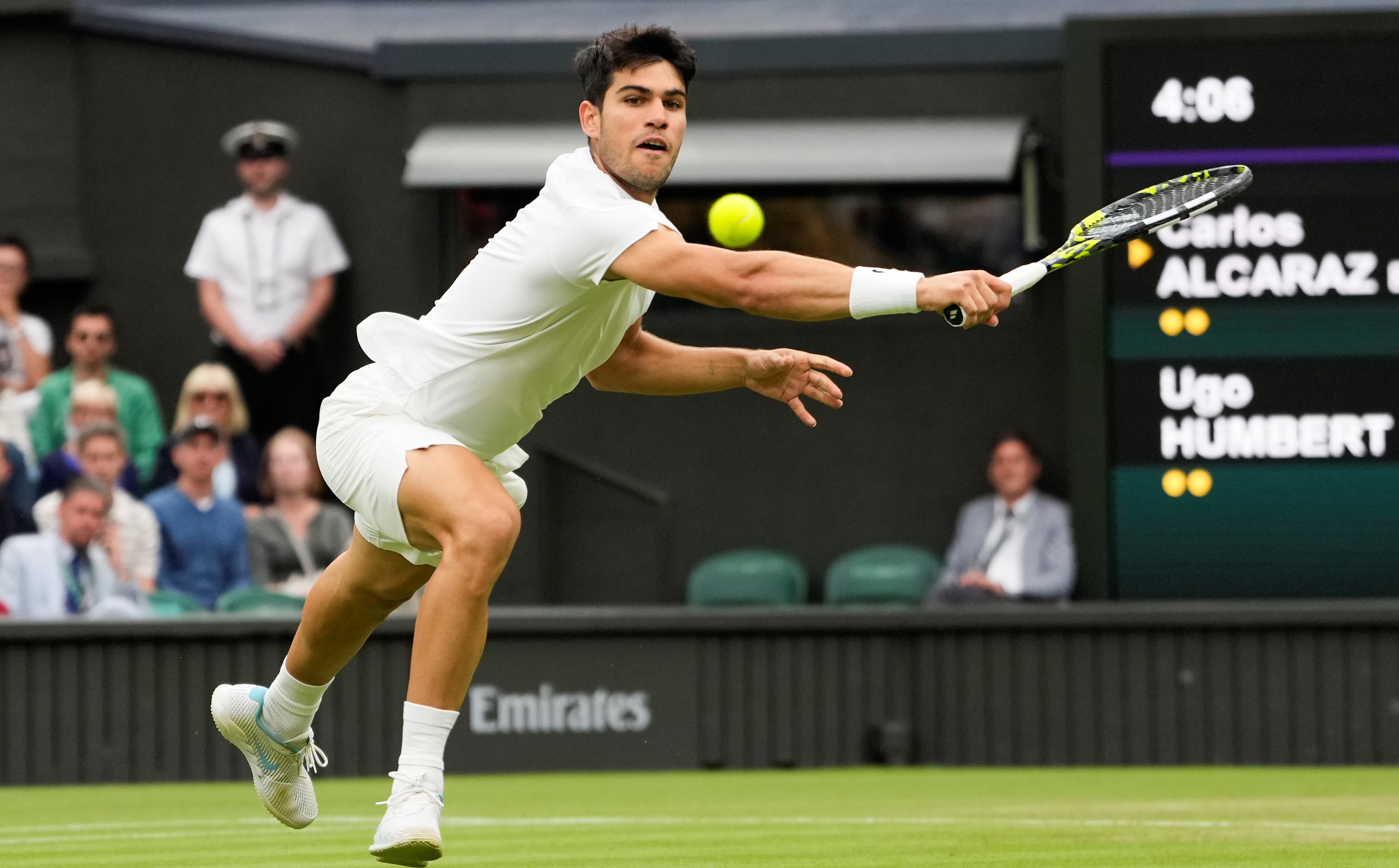 Alcaraz edges Humbert to reach Wimbledon quarterfinals