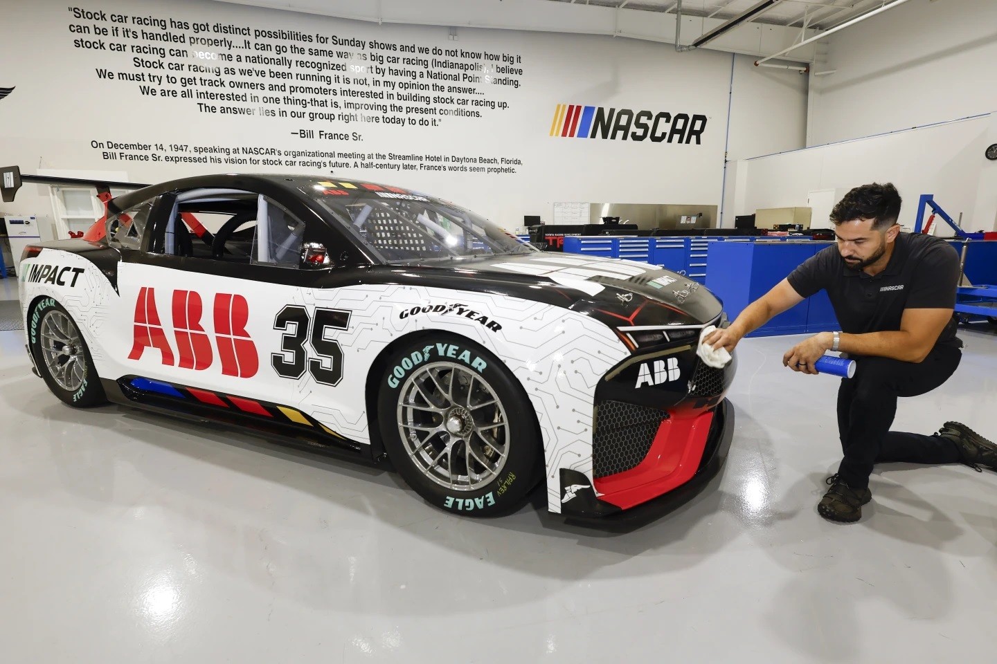 NASCAR unveils its first electric racecar