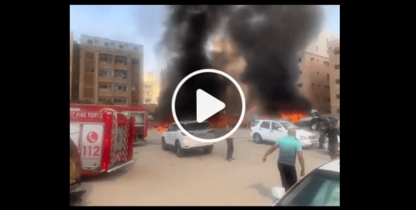 Several Vehicles on Fire in Abu Halifa